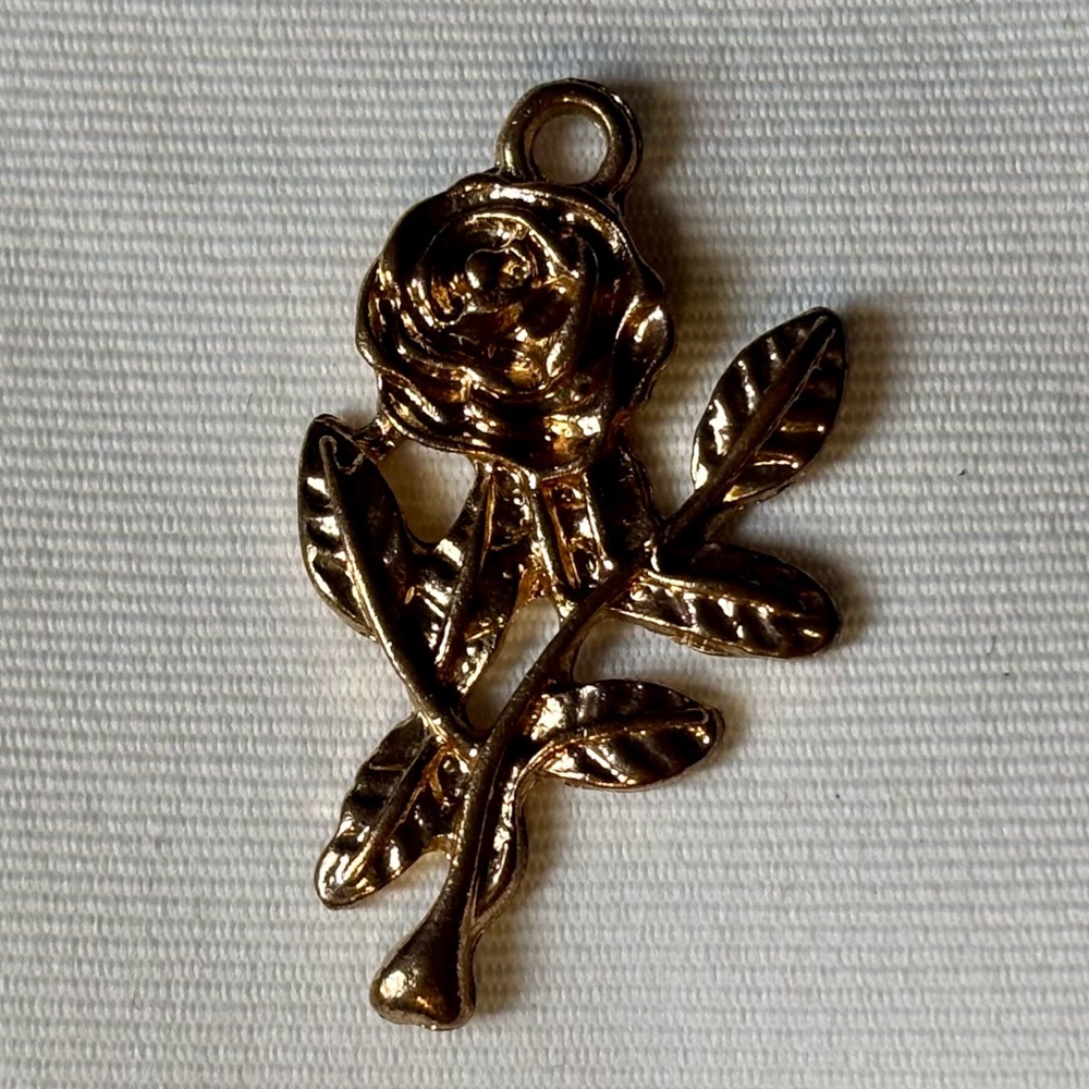 Gold Rose Pendant Charm